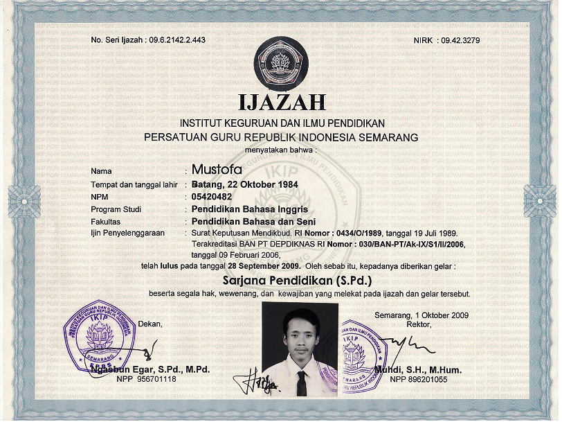 Contoh Format Ijazah  S1  Download Guru Ilmu Sosial