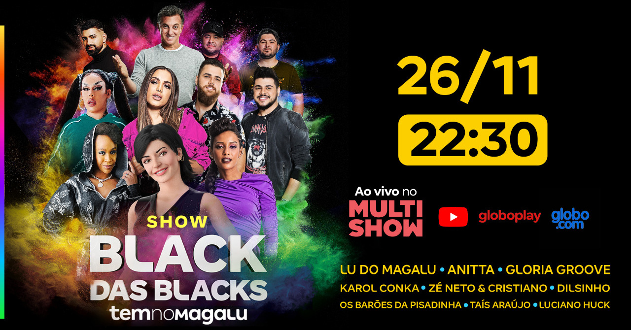 Multishow transmite Black das Blacks Magalu com shows de Anitta, Barões