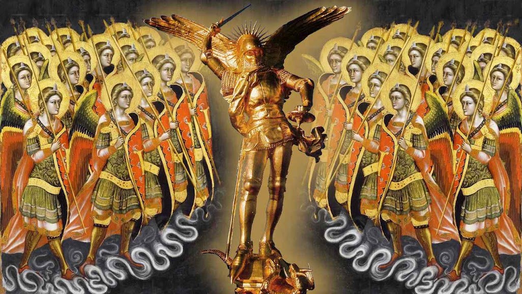 São Miguel Arcanjo com coros angélicos. Guariento di Arpo (1310-1320 - 1368-1370) São Miguel Arcanjo com coros angélicos. Guariento di Arpo (1310-1320 - 1368-1370)