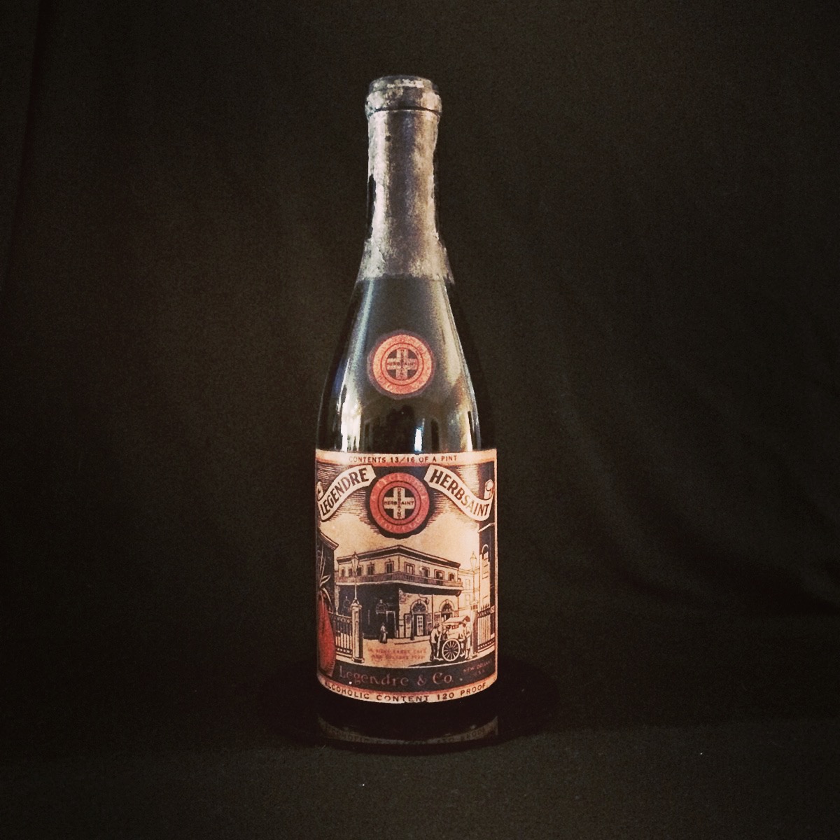 New Orleans Absinthe Early Herbsaint Pint Bottle from 1934