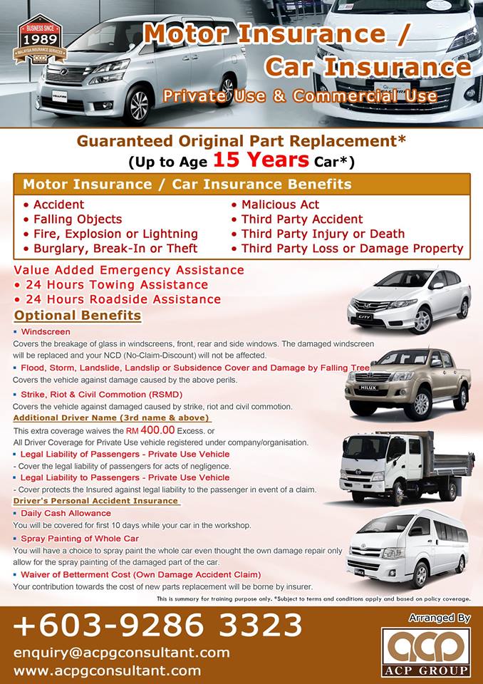 Malaysia Business Insurance Motor Insurance Malaysia arranged by ACPG
