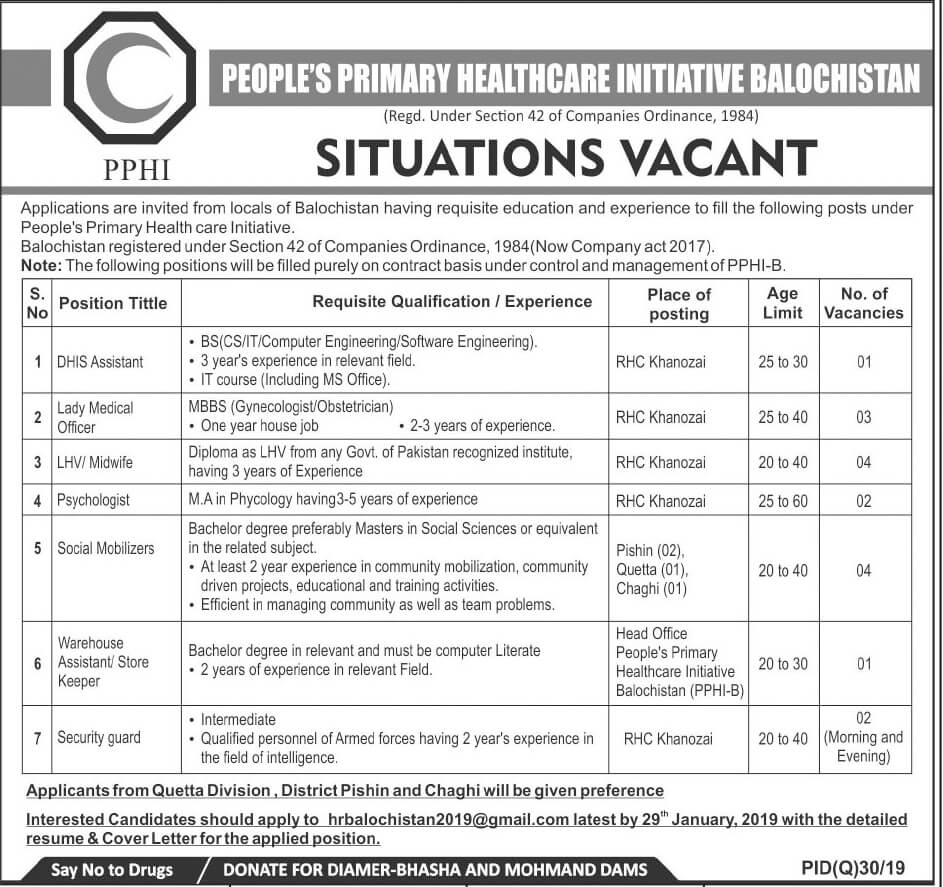 Jobs in Peoples Primary HealthCare Initiative Sind Jobs in Peoples Primary HealthCare Initiative Sind