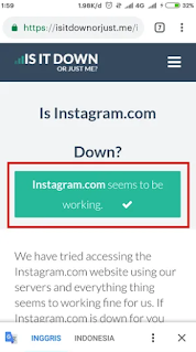 Instagram terjadi kesalahan jaringan