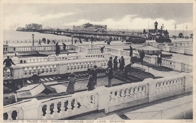 Aquarium & Palace Pier showing Miniature Golf Links, Brighton. Postally used 15 April 1945 Aquarium & Palace Pier showing Miniature Golf Links, Brighton. Postally used 15 April 1945