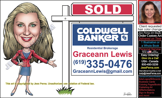 Coldwell Banker House Sold Sign Caricature Ad