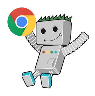 google bot holding google chrome in one hand