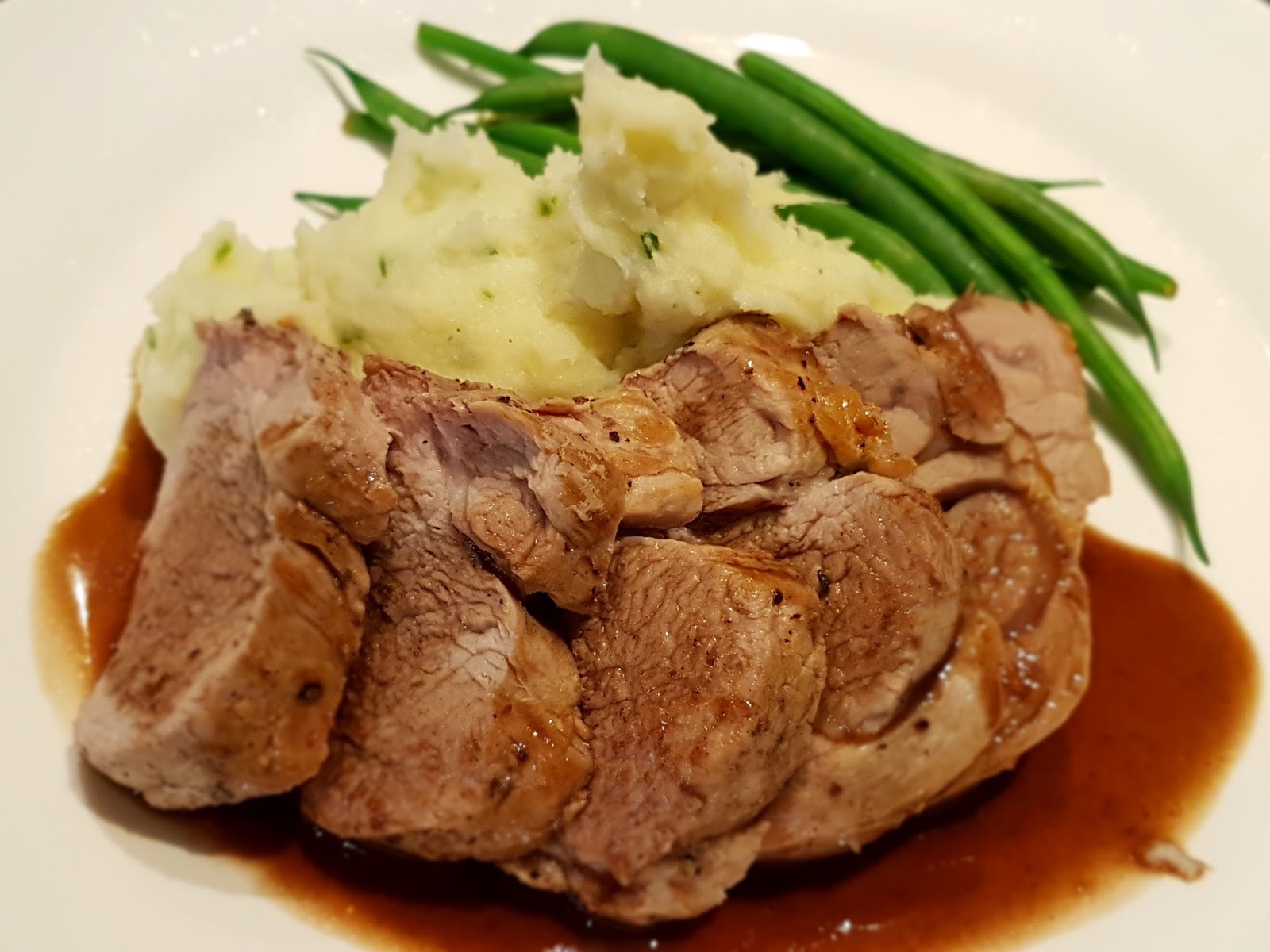 Almost Wasted Herb Roasted Pork Tenderloin with Red Wine Butter Sauce