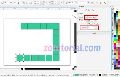 Membuat Duplikat Objek Berjejer dengan CorelDraw 2020