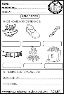 leitura e interpretação alfabetização - festa junina