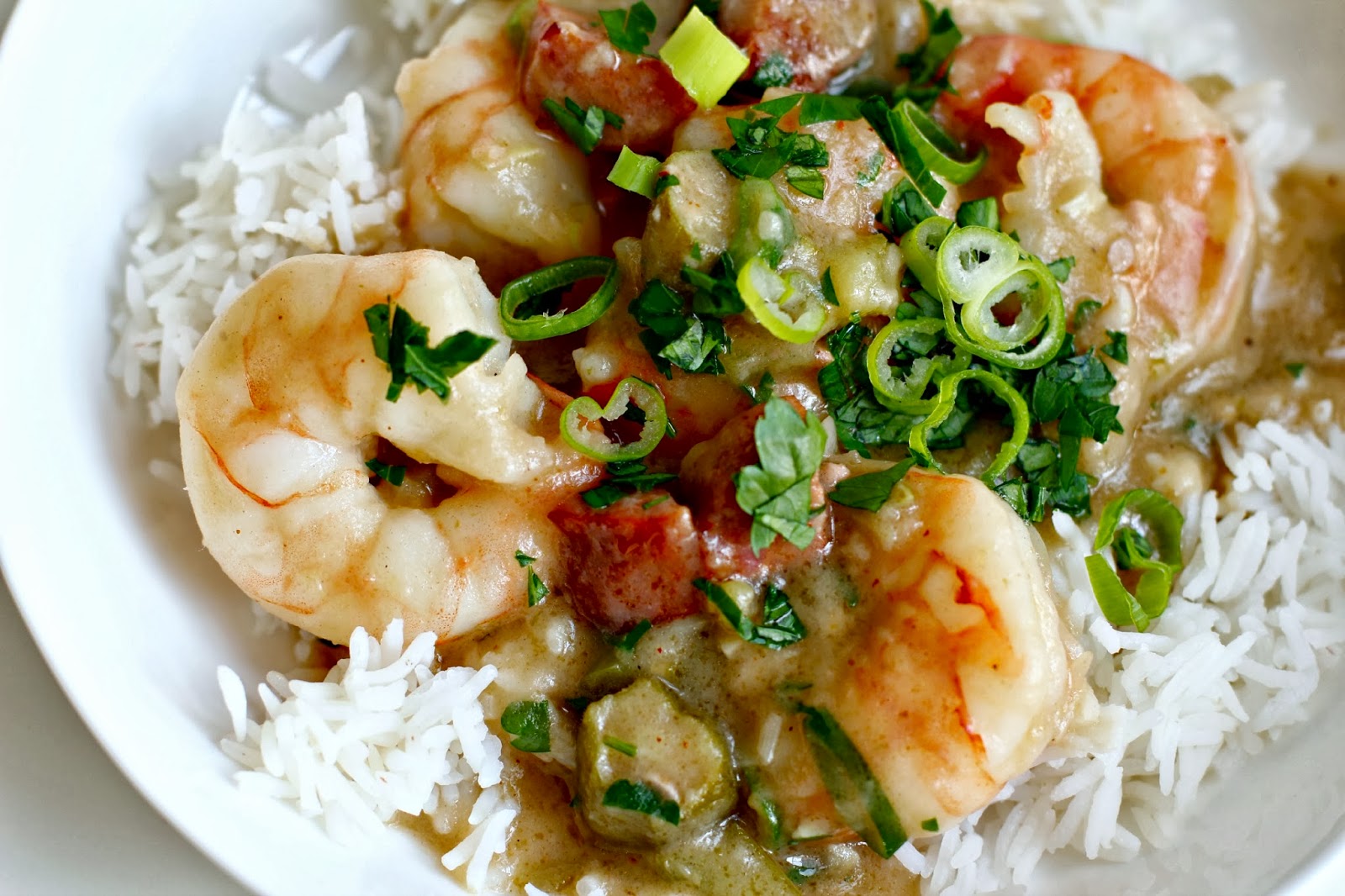 Milk and Honey Prawn, Okra and Chorizo Gumbo