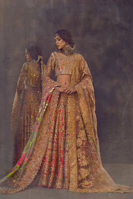 Ali Xheeshan- Coral & Gold Raw silk Bridal Dresses