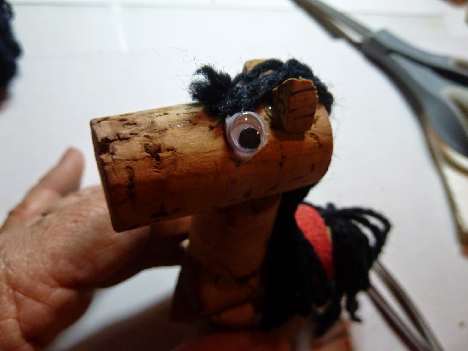 Make it easy crafts Wine cork horse ornament