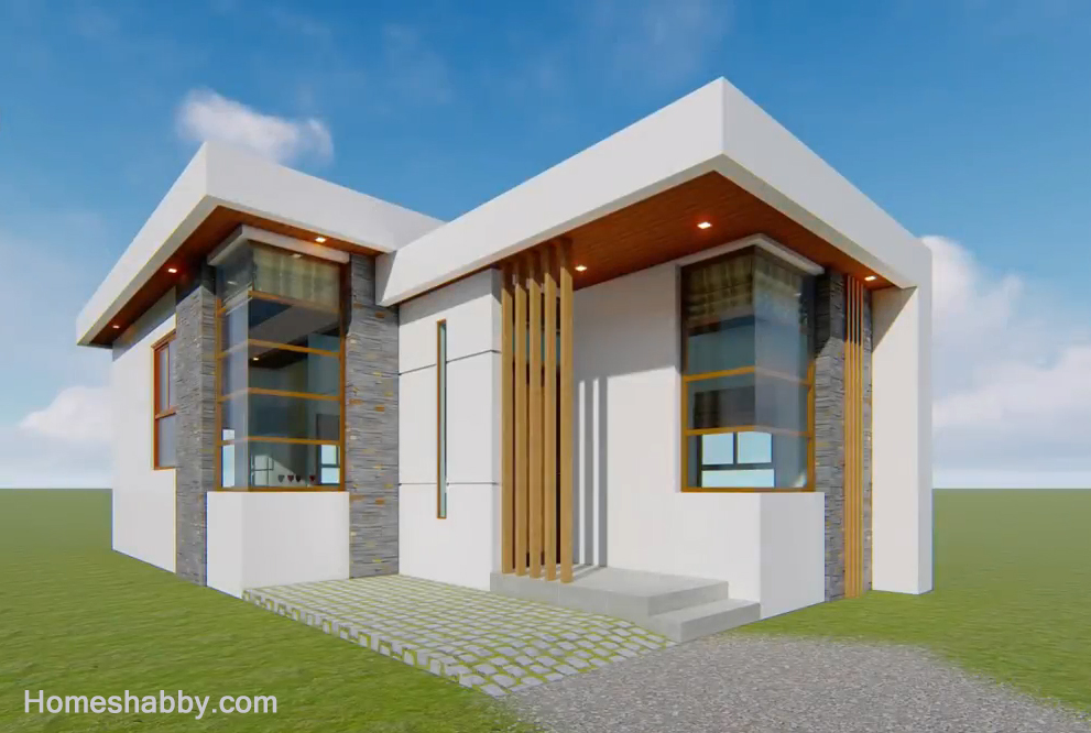 Desain dan Denah Rumah  Minimalis Kontemporer Atap Beton 