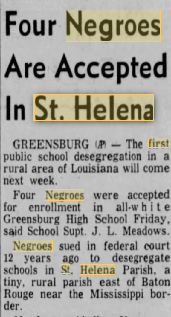 Preserving Our History in Tangipahoa and St. Helena Parishes, Louisiana