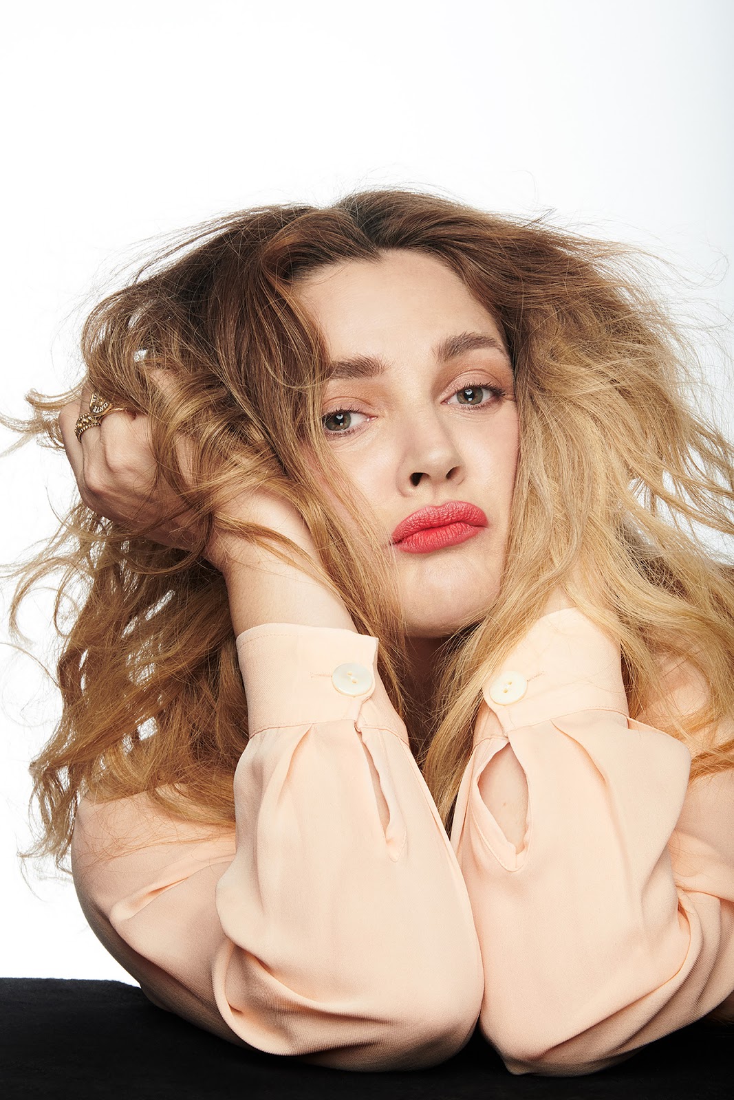 Drew Barrymore- Marie Claire Australia Cover Flower Beauty Editorial