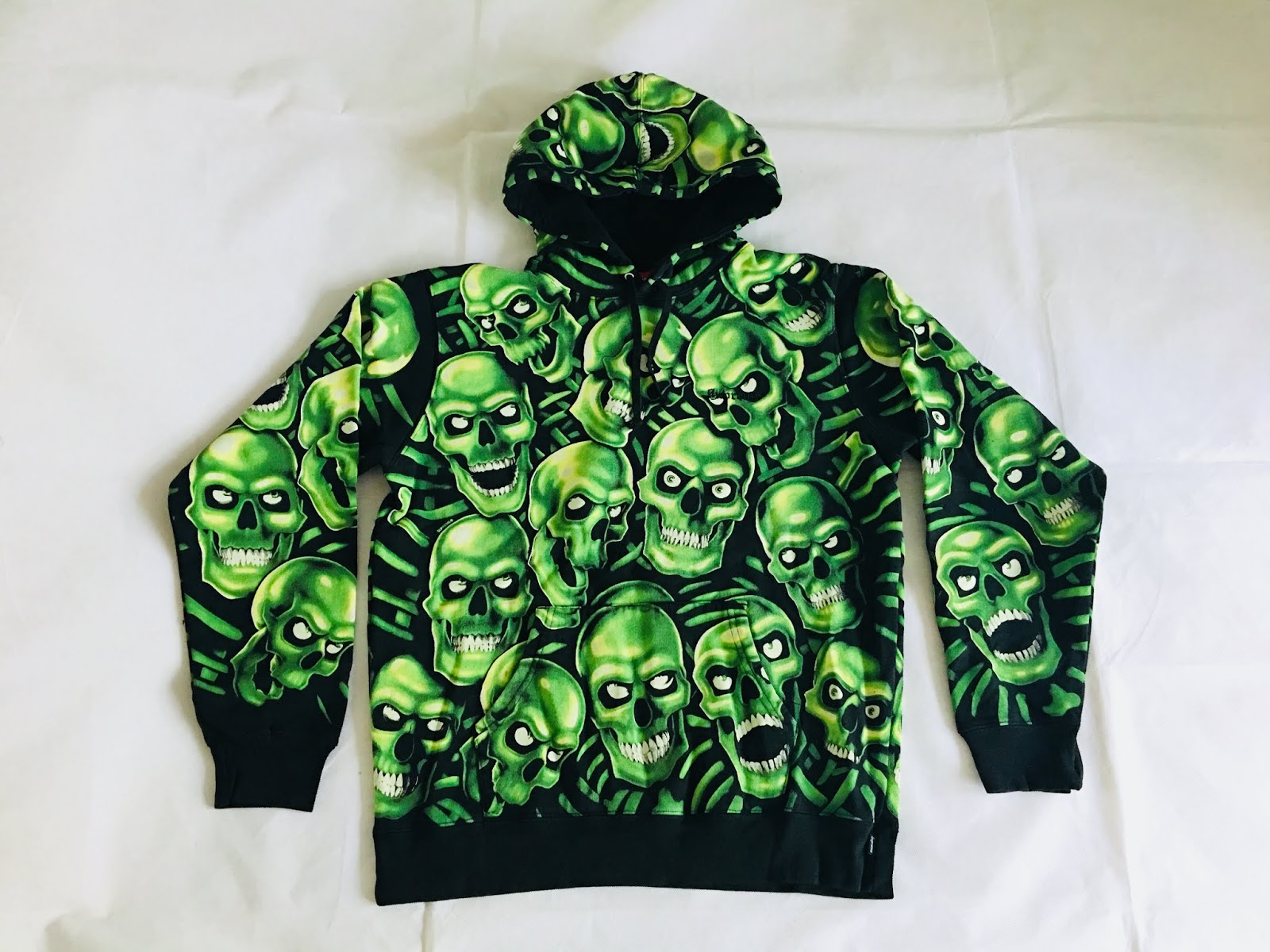 liquid blue skull pile hoodie