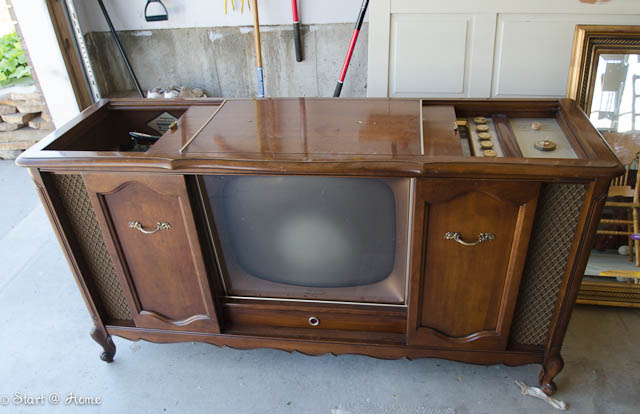 French Record Player Tv Cabinet Transformed Start At Home Decor