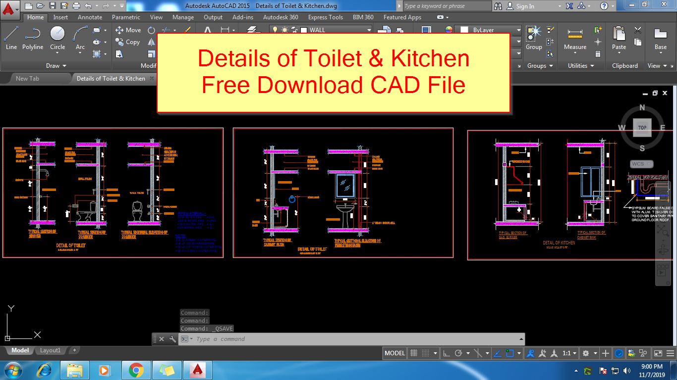 Details of Toilet & Kitchen (Free Download CAD File) DraftEasy