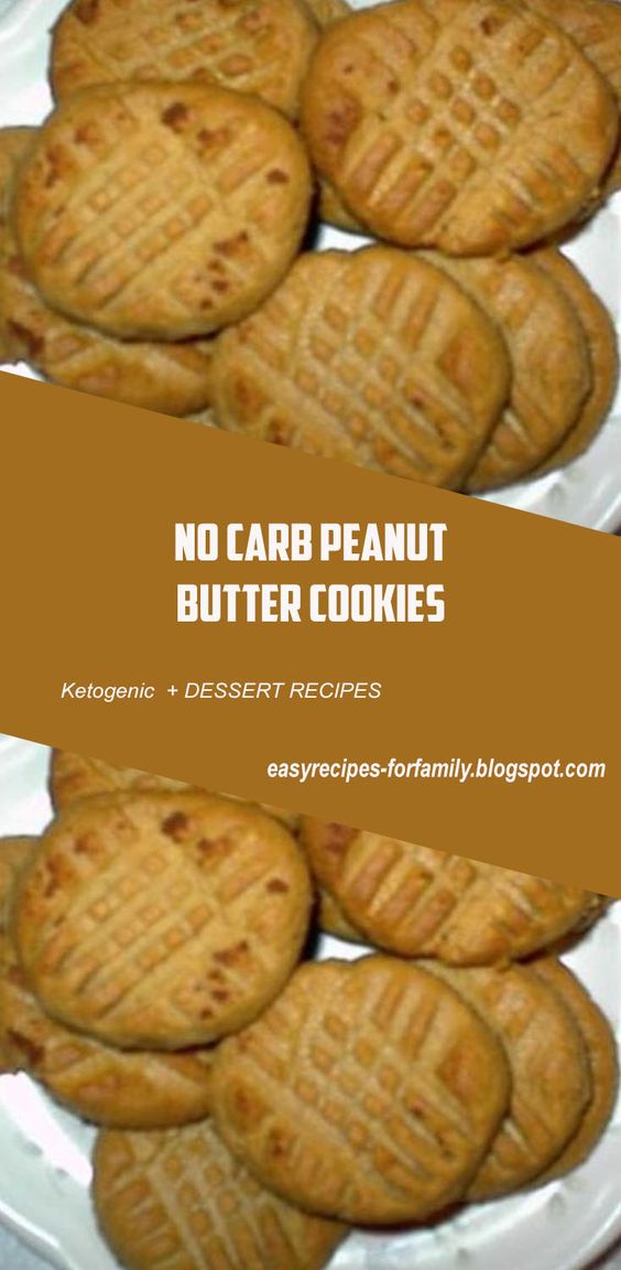 Zero carb desserts No Carb Peanut Butter Cookies "1 c natural peanut butter (or your choice) 1 large egg 1/2 c splenda (see: Substitute...