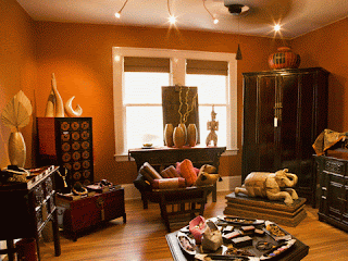 Salas en color naranja y marrón - Colores en Casa