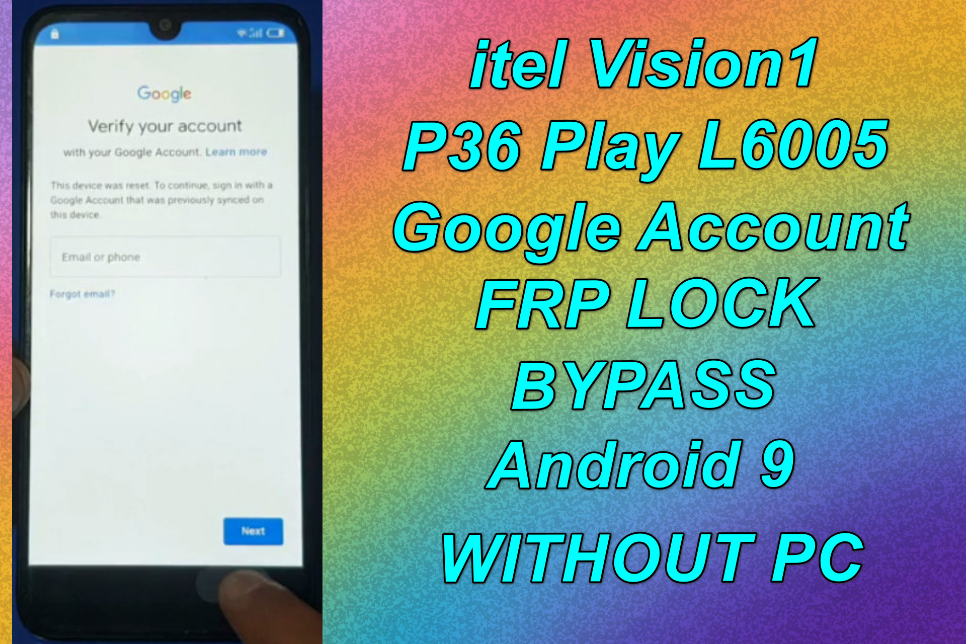 itel Vision25(P25 Play) L25 Google Account-Frp Bypass Android 25