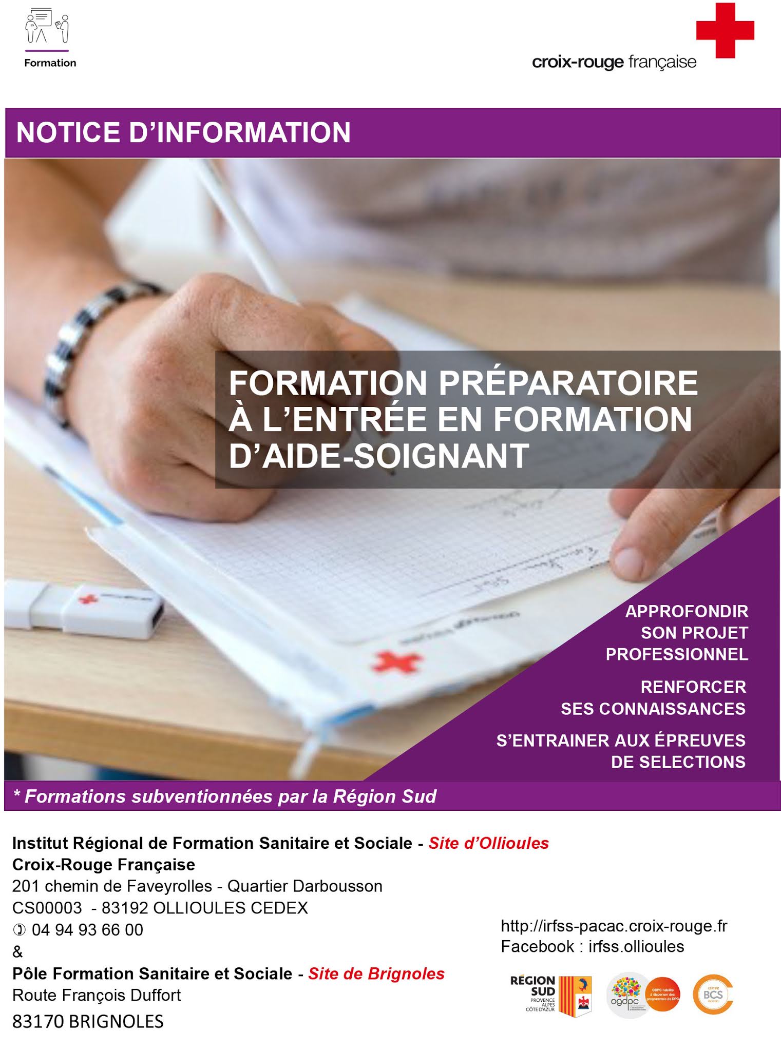 Mission Locale de la Seyne sur Mer Préparation Aidesoignante croix