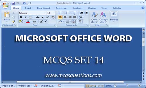 Microsoft Word MCQ Questions With Answers Set 14