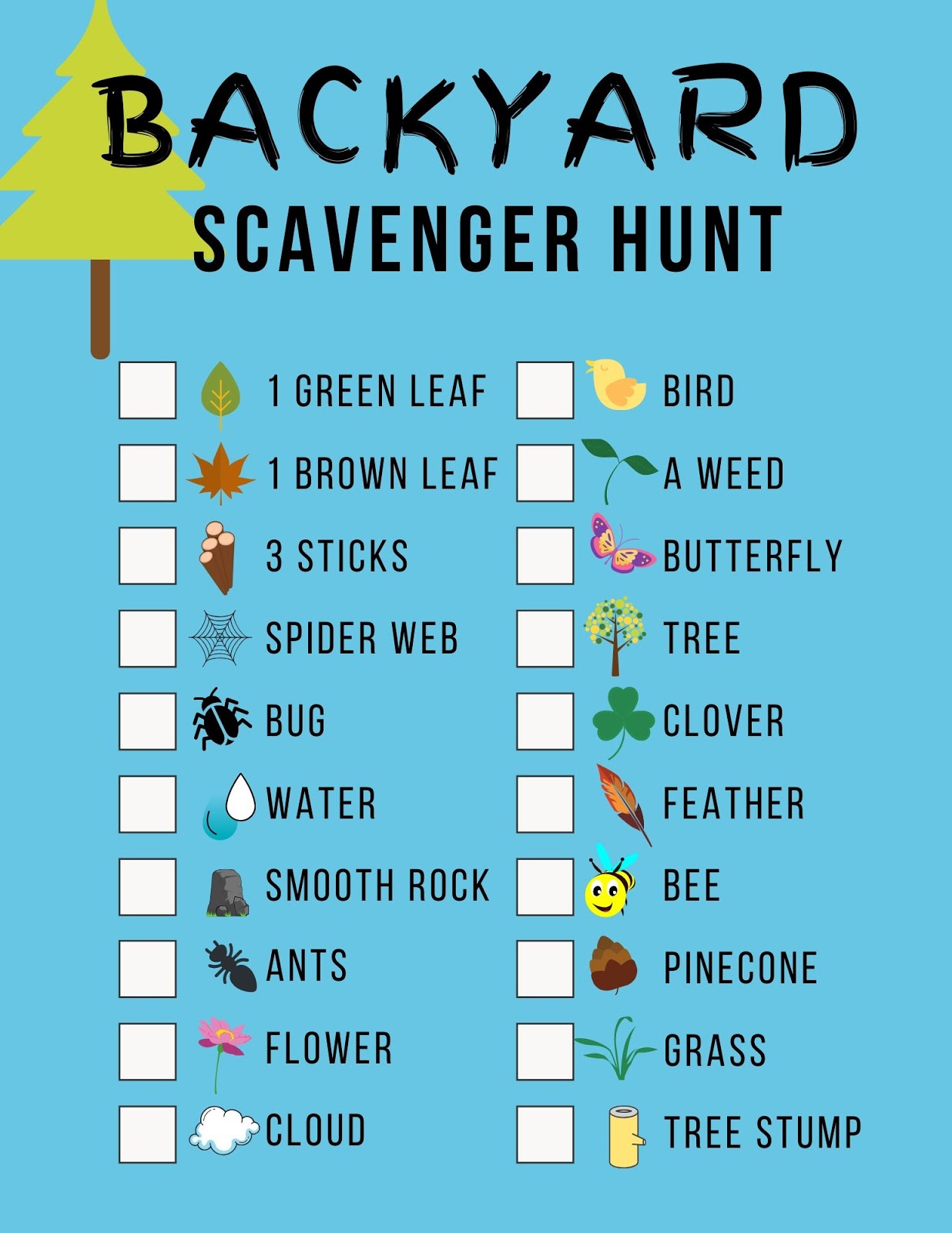 Backyard Scavenger Hunt with Printable Olive And Tate