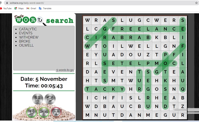 game daily word search di solitaire.org