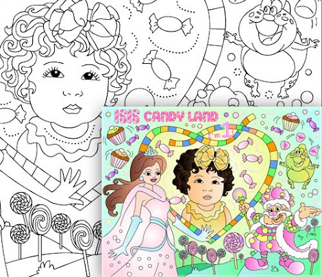 CANDY LAND * CUSTOM PARTY COLORING PAGE