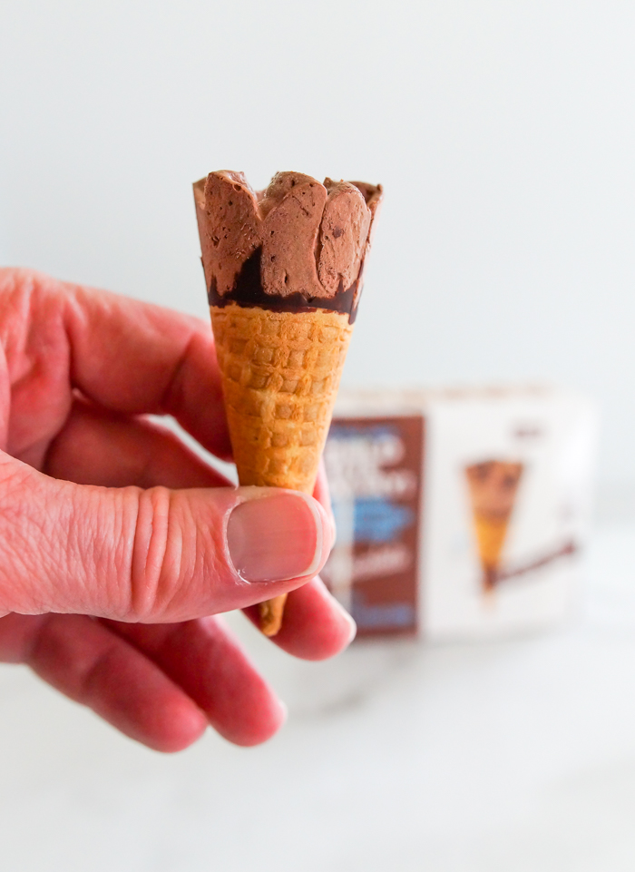 Sweet on Trader Joe's DairyFree Mini Frozen Dessert Cones Bake at 350°