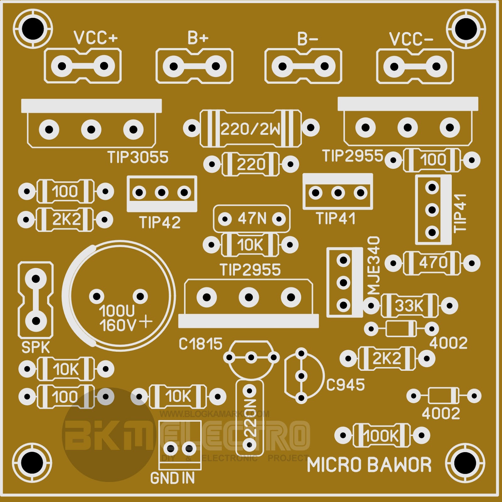 Layout PCB MCRO BAWOR STANDARD Driver amplifier – BLOGKAMARKU
