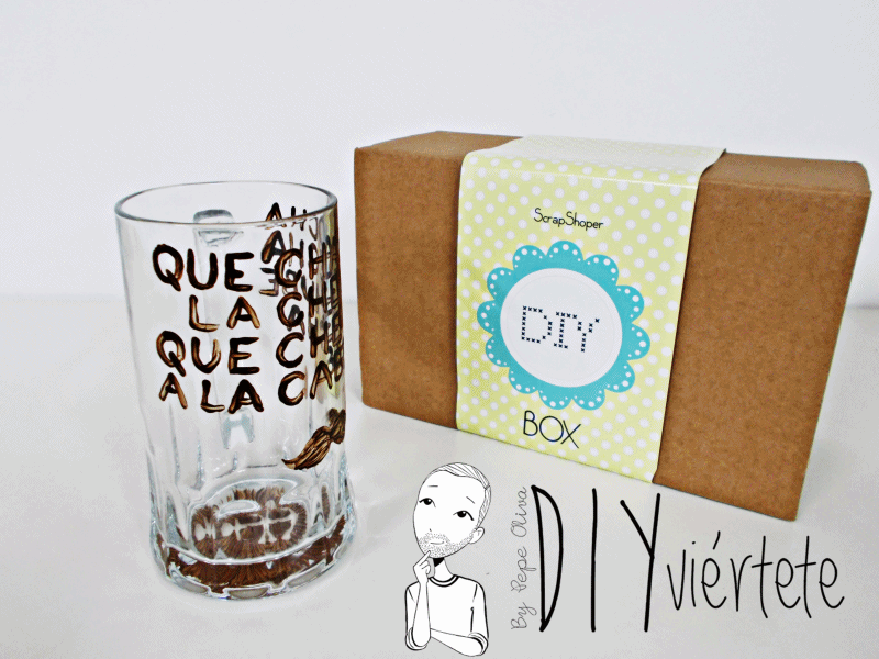 DIY BOX-DIYviértete-Jarra- cerveza-pintura-vidrio-cristal-cerámica-1