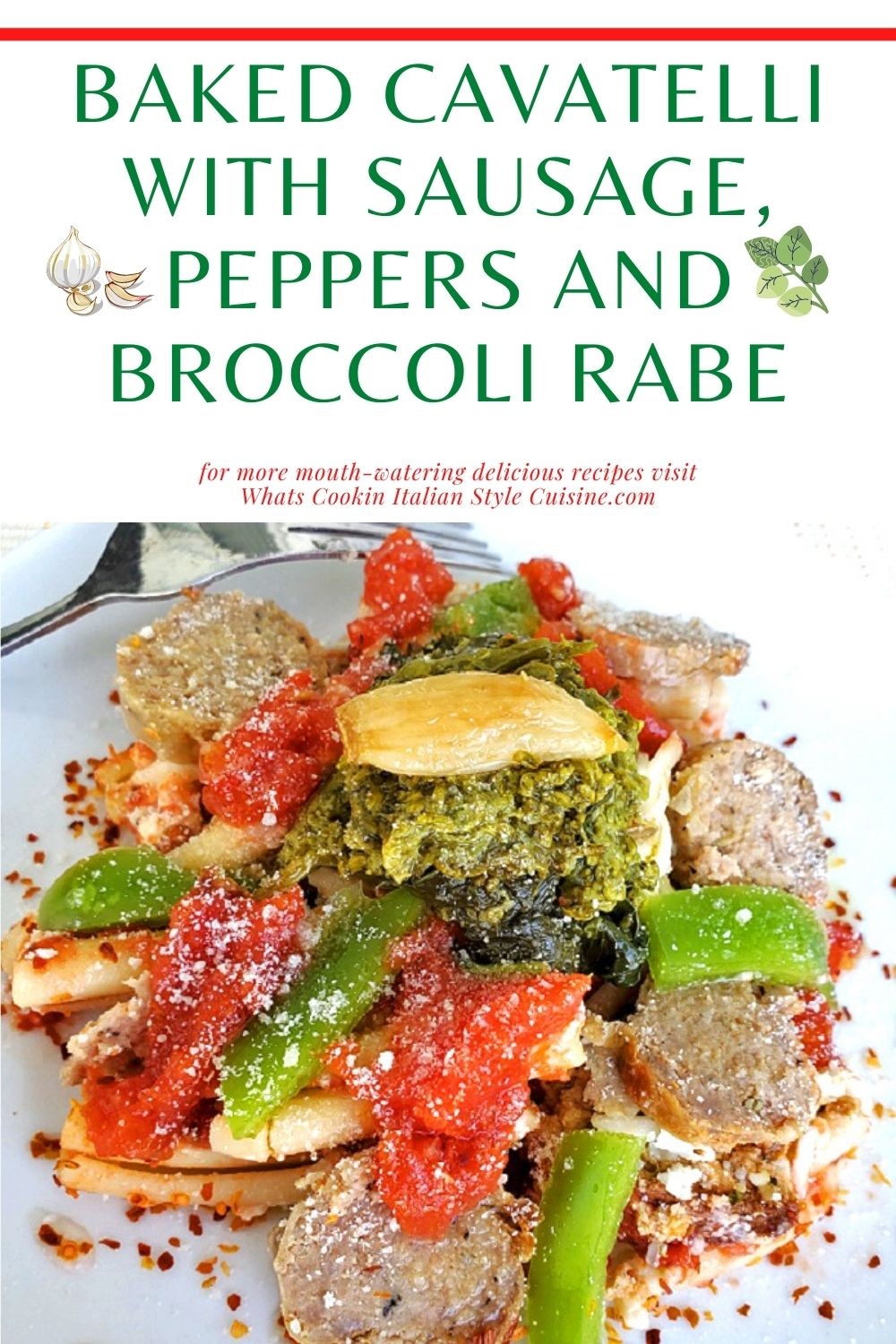 Baked Pasta with Sausage, Peppers and Broccoli Rabe What's Cookin' Italian Style Cuisine