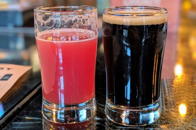 Buffalo Craft Beer: Raspberry sour and peanut butter imperial stout taster at Thin Man Brewery