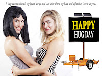 hug day images, two stunning girl friends wishing each-others hug day 2019