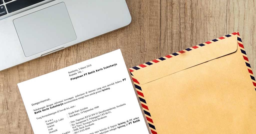 Contoh Surat Lamaran Kerja Garment 2