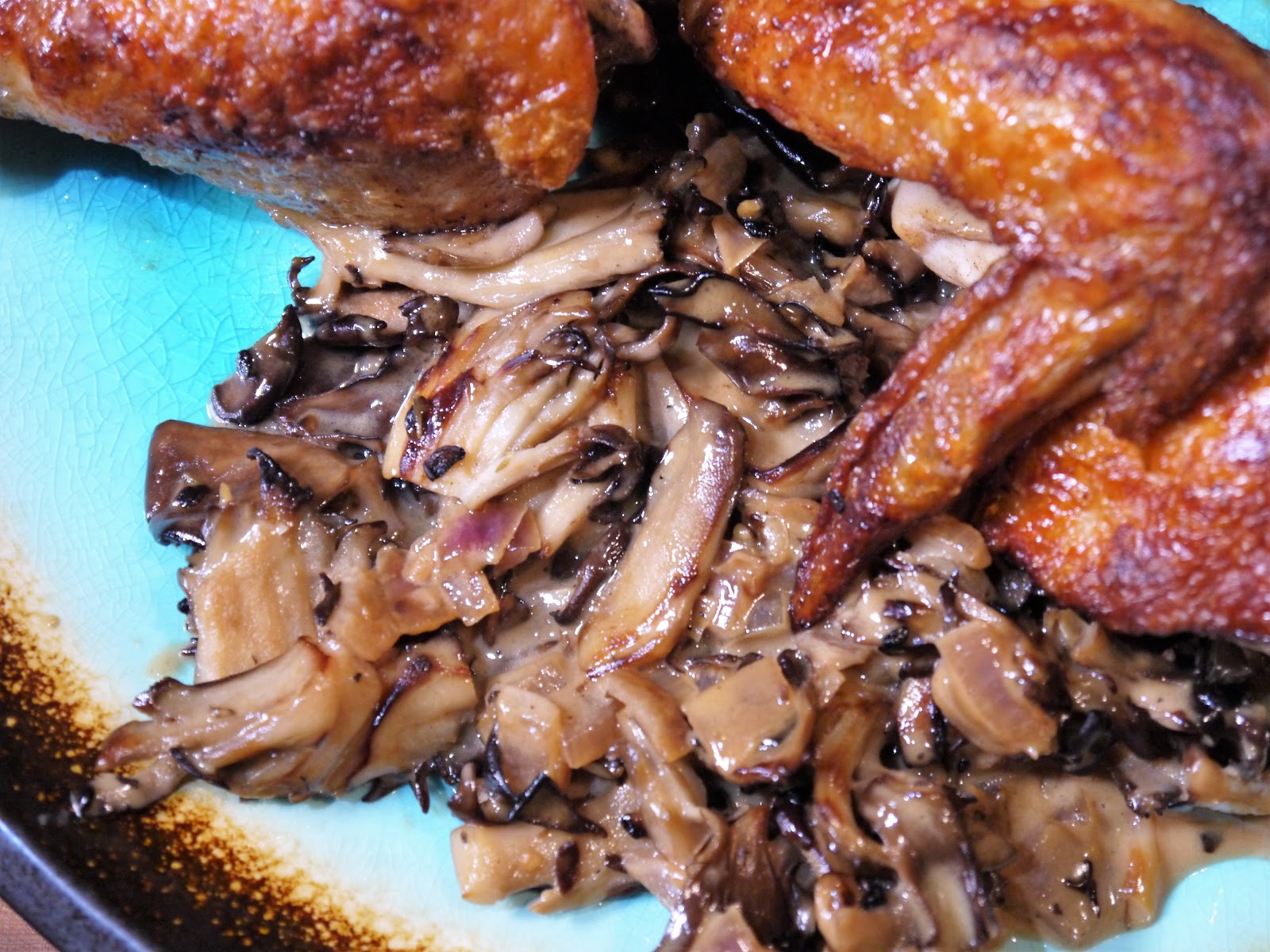 Clockwatching Tart PanSeared Chicken with Maitake Mushroom Cream Sauce