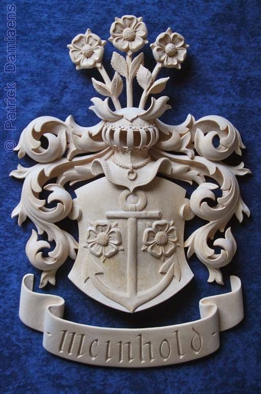 ORNAMENTAL WOODCARVER Patrick Damiaens Custommade Family Coat of Arms
