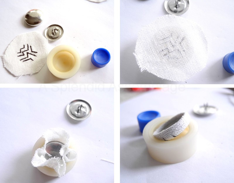 A Splendid Assemblage DIY Geometric Fabric Button Earrings