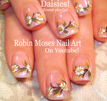 Nail Art by Robin Moses: "ladybug nails" "cute summer nails" "daisy