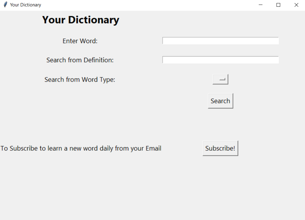 English Dictionary With Python And Tkinter!