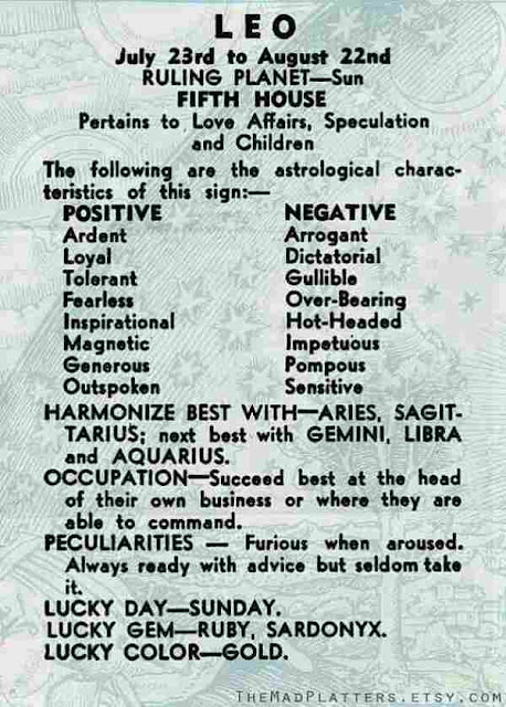 Astrology, Leo, Horoscope, Zodiac Star Signs.
