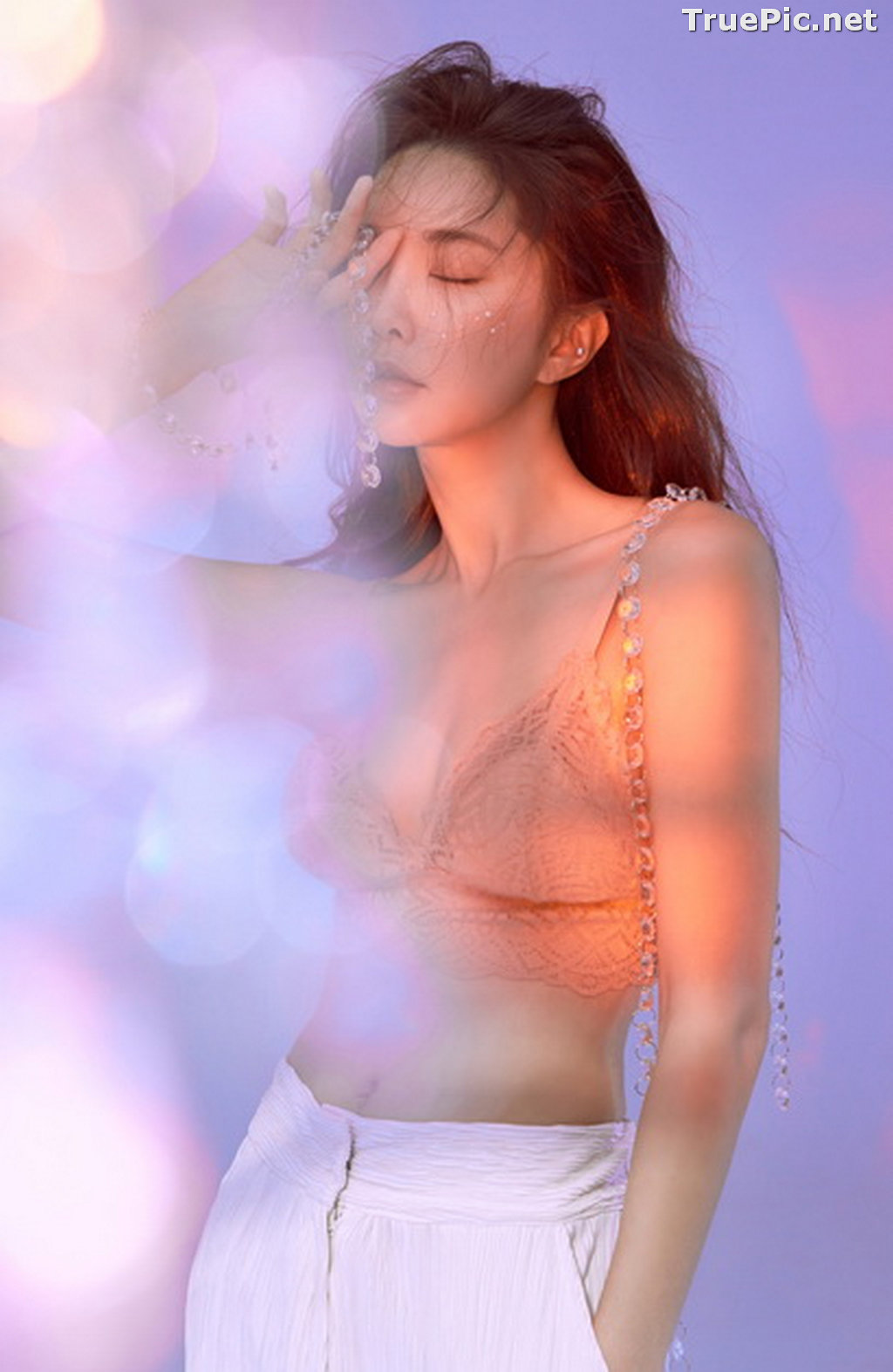 Image Korean Fashion Model - Park Soo Yeon - Salmon Pink Lingerie - TruePic.net - Picture-15