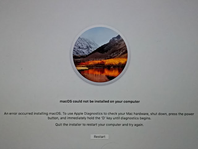 Atasi Update High Sierra Macbook dan iMac Gagal Install dan restart Ulang