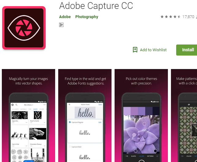 Adobe application. Adobe capture. Adobe all apps.