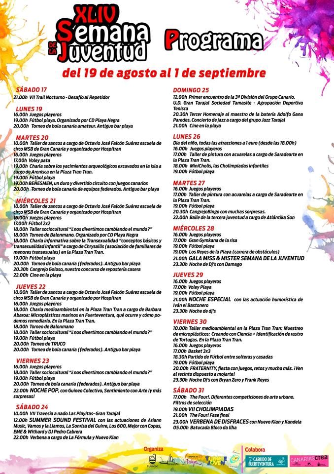 Fuerteventura Gran Tarajal Con La Semana De La Juventud 2019
