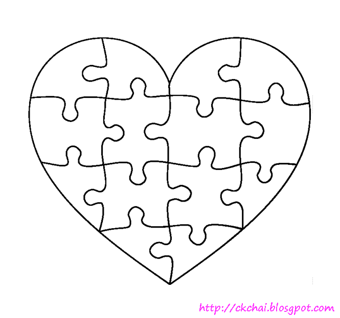 Heart Puzzle Template