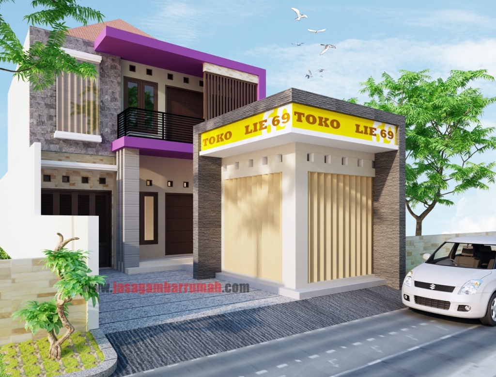  Desain  Rumah  Toko  Sederhana 