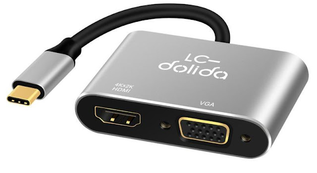 LC-Dolida USB-C to HDMI and VGA Adapter